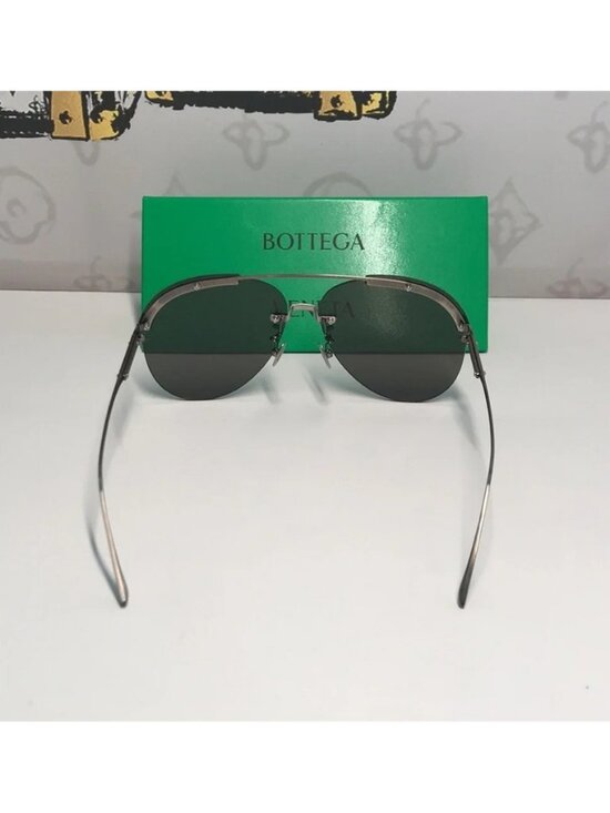 New Authentic Bottega Veneta BV0242S 003 Sunglasses – Blue Pilot Aviator